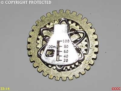 Steampunk Badge Brooch Pin Cog Gearwheel Flask Atom Scientist Breaking Bad • $6.31