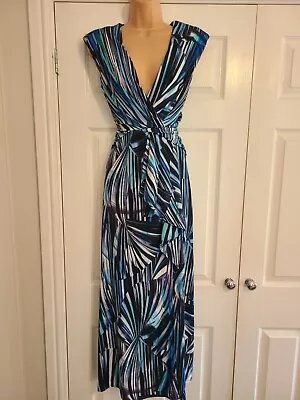 Blue Mix Summer Occasion Maxi Dress Size 12 By Roman • £39.99