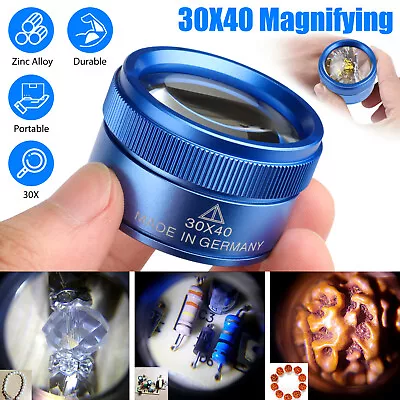 40X30 Magnifying Glass Jewelry Eye Loop Pocket Optical Magnifier Jewelers Repair • $6.79