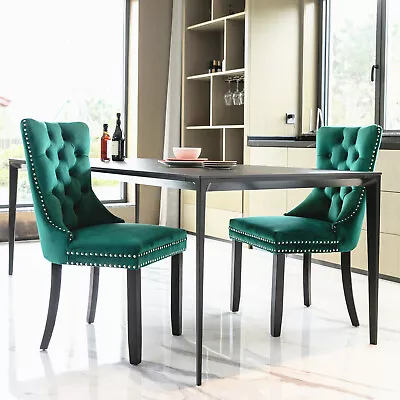 Nikki Modern Tufted Velvet Dining Chair - Solid Wood High-End Contemporary • $159.85