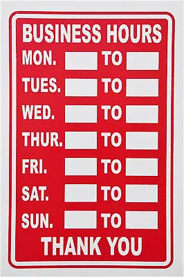 Swift Business Hours Sign Red High Contrast Opening Closing Times Shop Door • £6.07