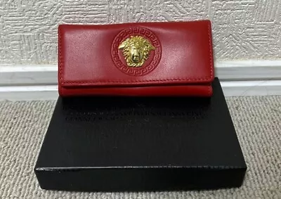 GIANNI VERSACE 1996 Guards Red 24ct MEDUSA LEATHER KEY-POUCH   • $379