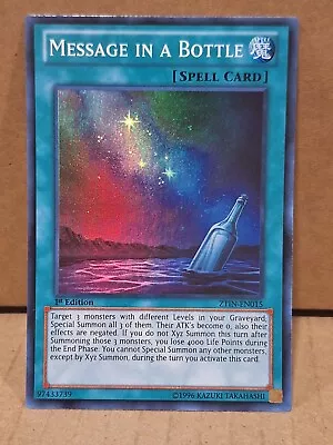 Message In A Bottle ZTIN-EN015 Super Rare Yugioh! Holo Foil Nice! • $1.28