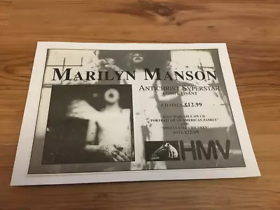 MARILYN MANSON ANTICHRIST SUPERSTAR-Original Advert In Clip Frame • $18.93