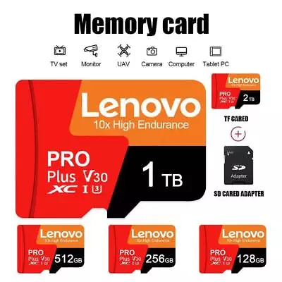 Lenovo Micro TF/SD Card 2TB 1TB Class 10 High Speed A2 Memory Card 512GB • $9.88