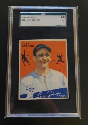 $76 • Buy 1934 Goudey #27 Luke Appling SGC 3 VG HOF