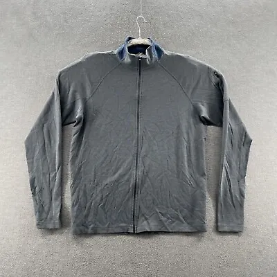 Ibex Mens Size L Gray 100% Usa Wool Full Zip Warm Lightweight Jacket • $64.88