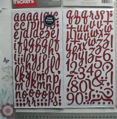 LULLABY Thicker Sticker RED 145 Letters & Number Glitter 22-50mmH & 9-25mmW L4Rb • $9.95