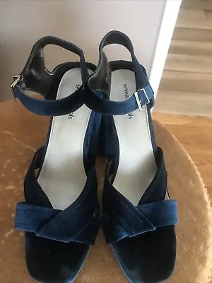 Blue Velvet Sandals Sz 11 • $7