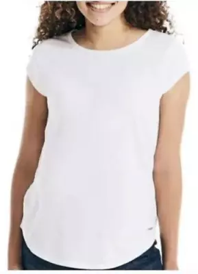 Nautica Women's  Slub Tee Short Sleeve WHITE SMALL 4/6 • $14.95