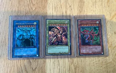 Rare Yu-Gi-Oh! Egyptian God Cards Set - GBI Edition - Ra Slifer And Obelisk • £199.99