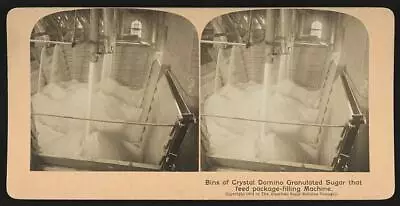 Bins Of Crystal Domino Granulated Sugar That Feed Package-filling Mac Old Photo • $8.50