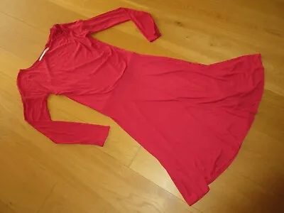 £4.99 • Buy Ladies Nougat Red Long Sleeve Ruched Dress, Size 1