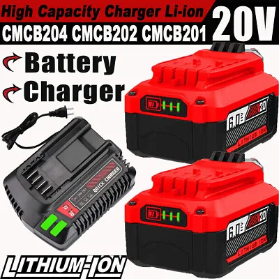 Battery / Charger For Craftsman V20 20 Volt MAX Lithium CMCB204 CMCB202 CMCB201 • $70.95