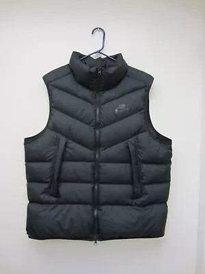 Vintage Y2K Nike Down Vest Puffer Nike Black Spellout 75% Duck Down Filled XL • $84.99