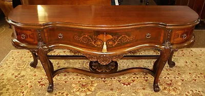 1920's Walnut Inlaid French Style Server Buffet Sideboard By Rockford Furniture • $3250