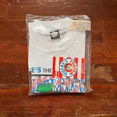 [NEW] Vintage Where's Waldo T Shirt Screen Stars Single Stitch L In Package • $68