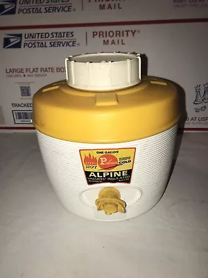 Vintage Poloron Alpine 1 Gallon Hot Cold Cooler Water Jug Vacucel Insulated  M5 • $22.99