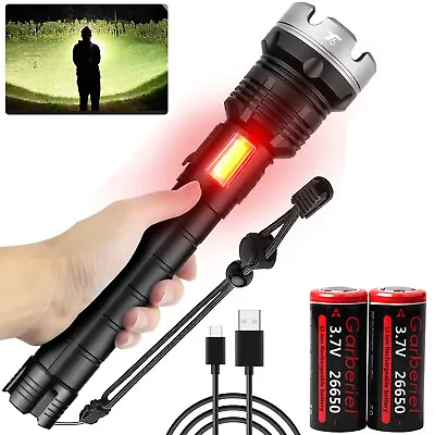 Super Bright XHP90 LED+COB Tactical Flashlight Rechargeable USB Zoom Torch Light • $32.99