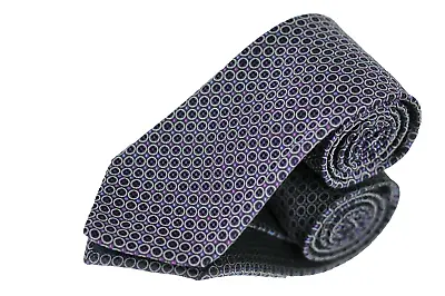 Hart Schaffner Marx Men's Tie Purple Orb Woven Silk Necktie 58 X 3.25 In • $29.99