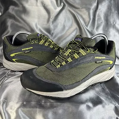 Patagonia Gore Tex Men's Hiking Trail Running Shoes Black Jasper Green Size 10 • $39.99