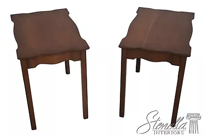63838EC: Pair KITTINGER Chippendale Style Mahogany Lamp Tables • $1095