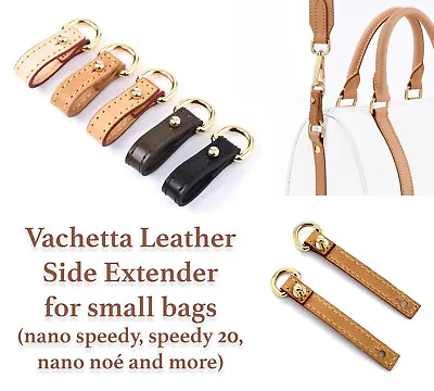Pair Vachetta Leather Side Extenders Strap For Speedy Nano Noe Speedy 20 & More • $29