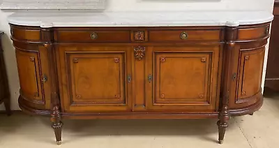 Antique Demilune French Louis Xvi Style Marble-top Sideboard Buffet Server • $3600