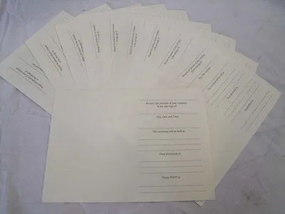 £2.99 • Buy TEN A5 Ivory Paper Wedding Invitation Card Inserts