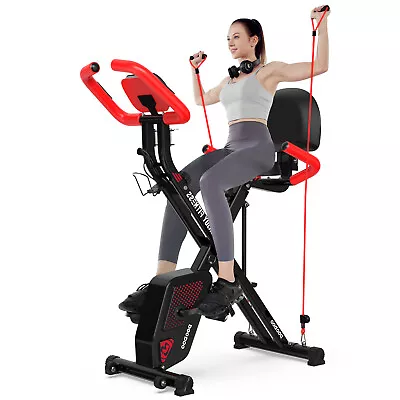 3in1 Foldable Exercise Bike Indoor Cycling Bike Magnetic Stationary Bike Fitness • $155.99