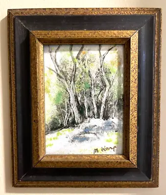 Antique MAX KARP 1960s Framed ENAMEL ON COPPER Painting • $299