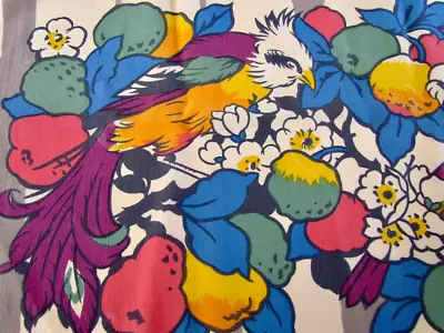 RARE Liberty London Vintage Huge Silk Shawl Scarf Birds Floral 5+ Feet Long! • $225