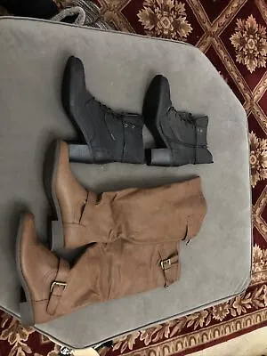 Just Fab Harriet Mid-Calf Boots And Lennie Knee High Boots Women Size 9 (Used) • $24.99