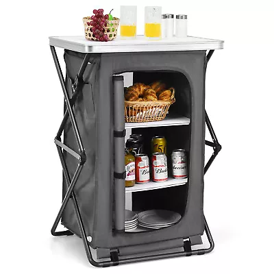 Patiojoy Portable Outdoor Camping Storage Cabinet Folding Organizer Kitchen • $72.99