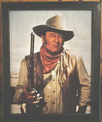 Vintage John Wayne Poster “The Undefeated” 16x20/w Black Rustic Frame. • $40