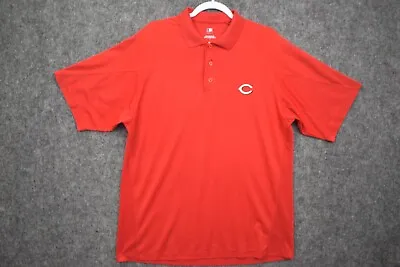 Cincinnati Red Polo Shirt Large Red Embroidered Logo MLB Baseball Golf Mens • $18.98