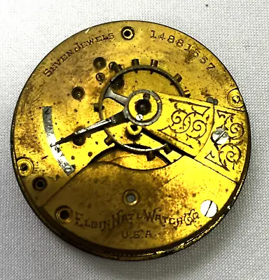 Vintage Elgin National Watch Co. Seven Jewels Round Pocket Watch Movements (#56) • $20