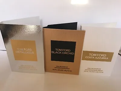 £8.99 • Buy 3 X Tom Ford 1.5ml EDP Perfume Samples Costa Azzurra + Metallique + Black Orchid