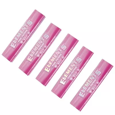 Bundle Of 5 Packs Elements PINK COLOUR King Size Slim Ultra Thin Rice Paper • £3.99