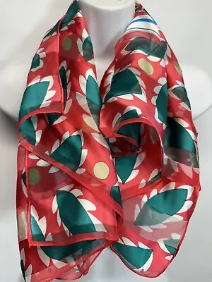 Silk Scarf Metropolitan  Museum Of Modern Art Square Semi Sheer Red Vintage • $24