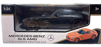 Mercedes Benz SLS AMG Toy Car Replica Model Black 1:24 Licensed Friction Car New • $14.97