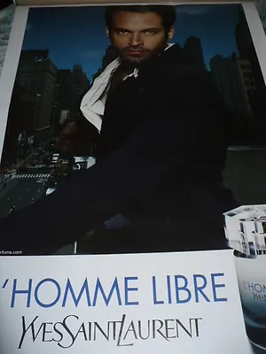 YVES STLAURENT L'HOMME LIBRE POSTER B. MILLEPIED 2011 180x120 TBE UNFOLDED • £32.77