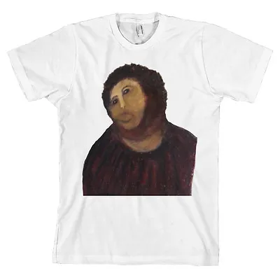 Ecce Homo Botched Painting T Shirt Potato Jesus Meme 4chan Funny Spain Tee *NEW* • $19.95