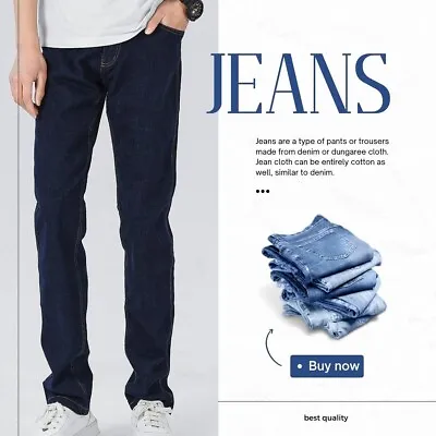 Men's Original Fit Straight Leg Jeans 5 Pocket Flex Denim Stretch Cowboy Jeans • $31.99