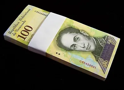 100 X Venezuela 100000 (100000) Bolivares 2017P-100about UNC Banknote Bundle • $39.99