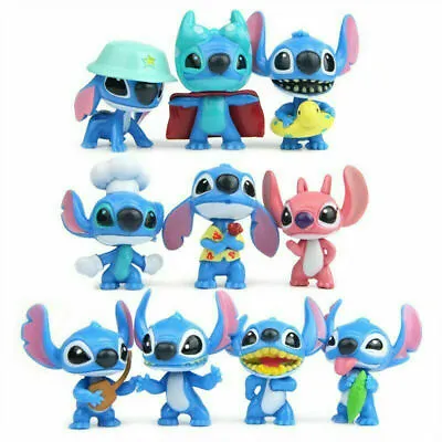 Lilo And Stitch Anime 10 PCS Action Figure Kids Toy Doll Gift Cake Topper Decor • £9.99