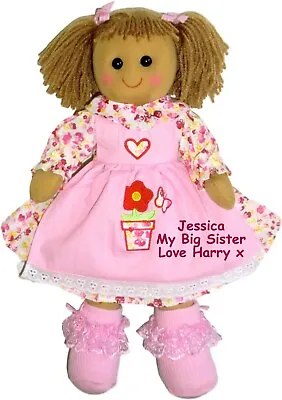 Personalised Rag Doll Baby Birthday Flower Girl Sister Christening Baptism Toy • £19.99