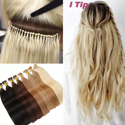 100S Pre Bonded Stick I Tip 100% Real Remy Human Hair Extensions Micro Beads 50g • $39.26