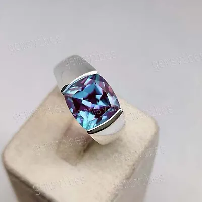 Solitaire Multi Alexandrite Ring For Men's Wedding Gift 925 Sterling Silver Ring • $45.23