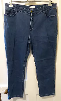 M & S Classic Jeans  Uk 20 Blue Cotton/poly/lyocell/visc/elastane 26l F4 • £12.99